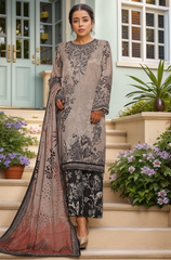 Aashkaar By HZ Stitched 3 Piece Emb Cotton Lawn Vol-07 Collection'2025-LPE-540