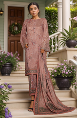 Aashkaar By HZ Stitched 3 Piece Emb Cotton Lawn Vol-07 Collection'2025-LPE-544
