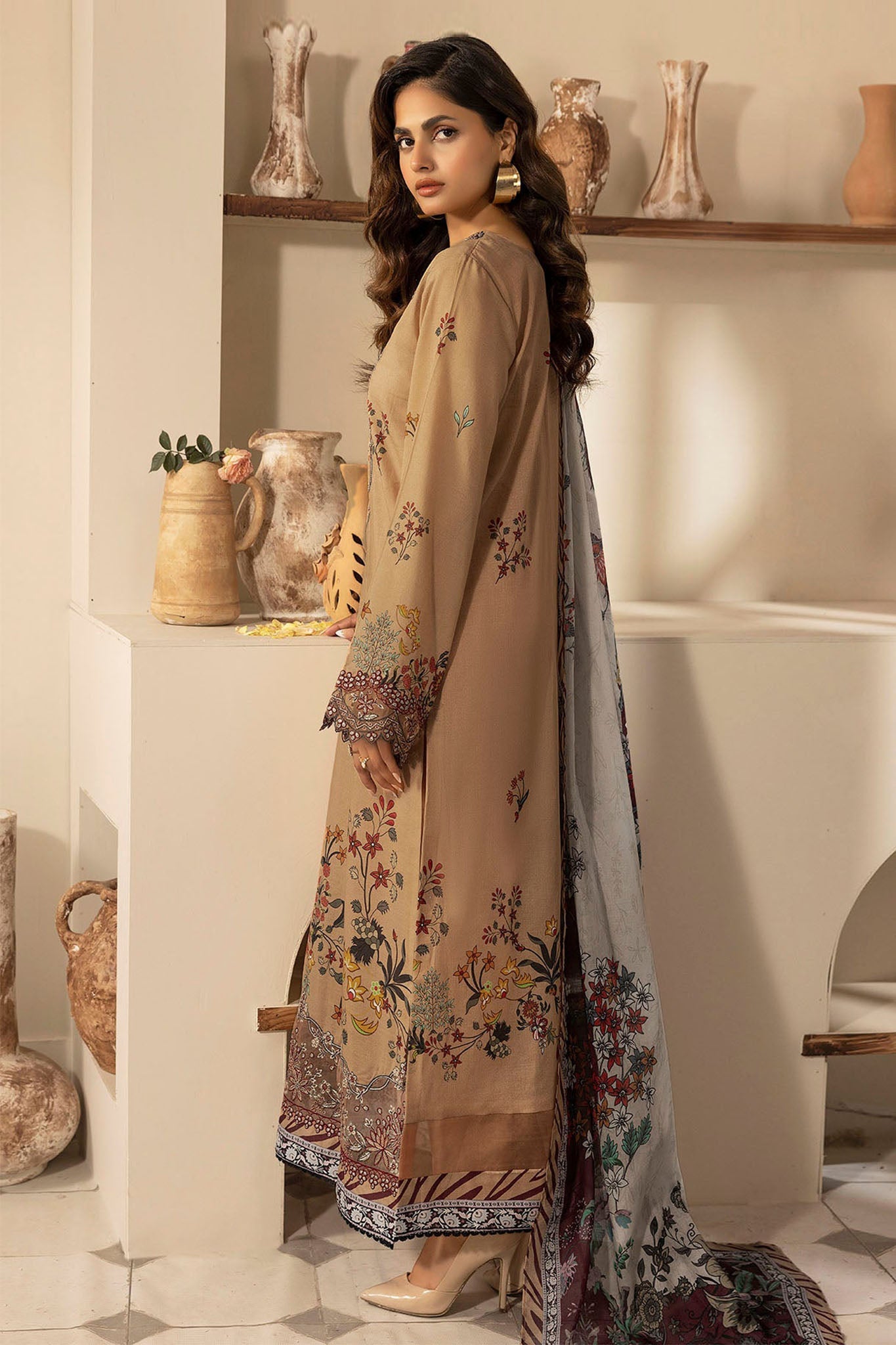 Umang By Motifz Unstitched 3 Piece Digital Printed Emb Lawn Collection'2025-5474-Ara