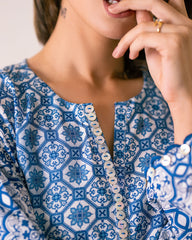Ayla Studio Stitched PRINTED ESSENTIAL 2PC CO-ORD - Spanish Mosaic