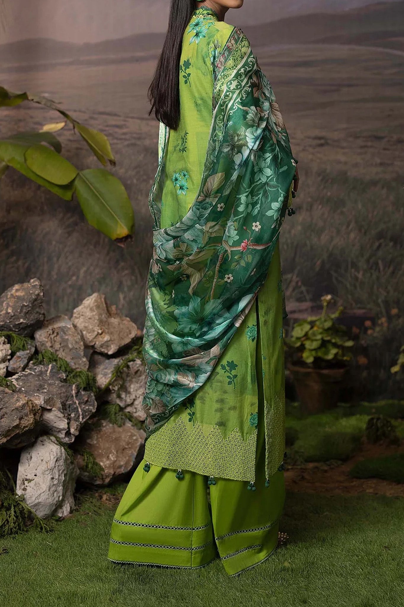 Printskari By Adan's Libas 3 Piece Unstitched Emb Lawn Collection'2024-AL-08