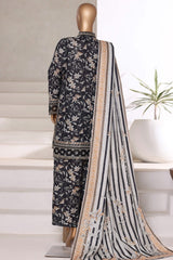 Malika By Sada Bahar Stitched 3 Piece Cutwork Khaddar Vol-01 Collection'2025-5767-Black