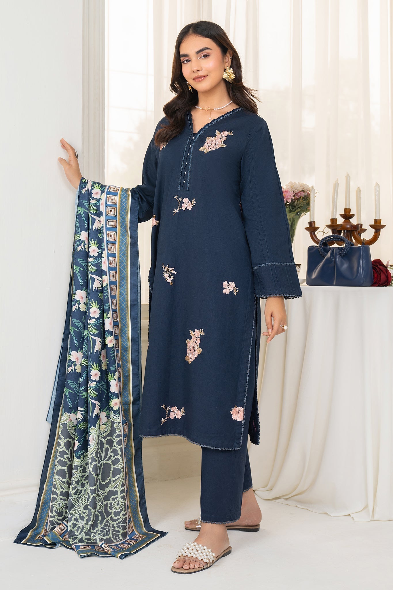 Winter Basics by Panache Apparel Stitched Collection-Navy Frost