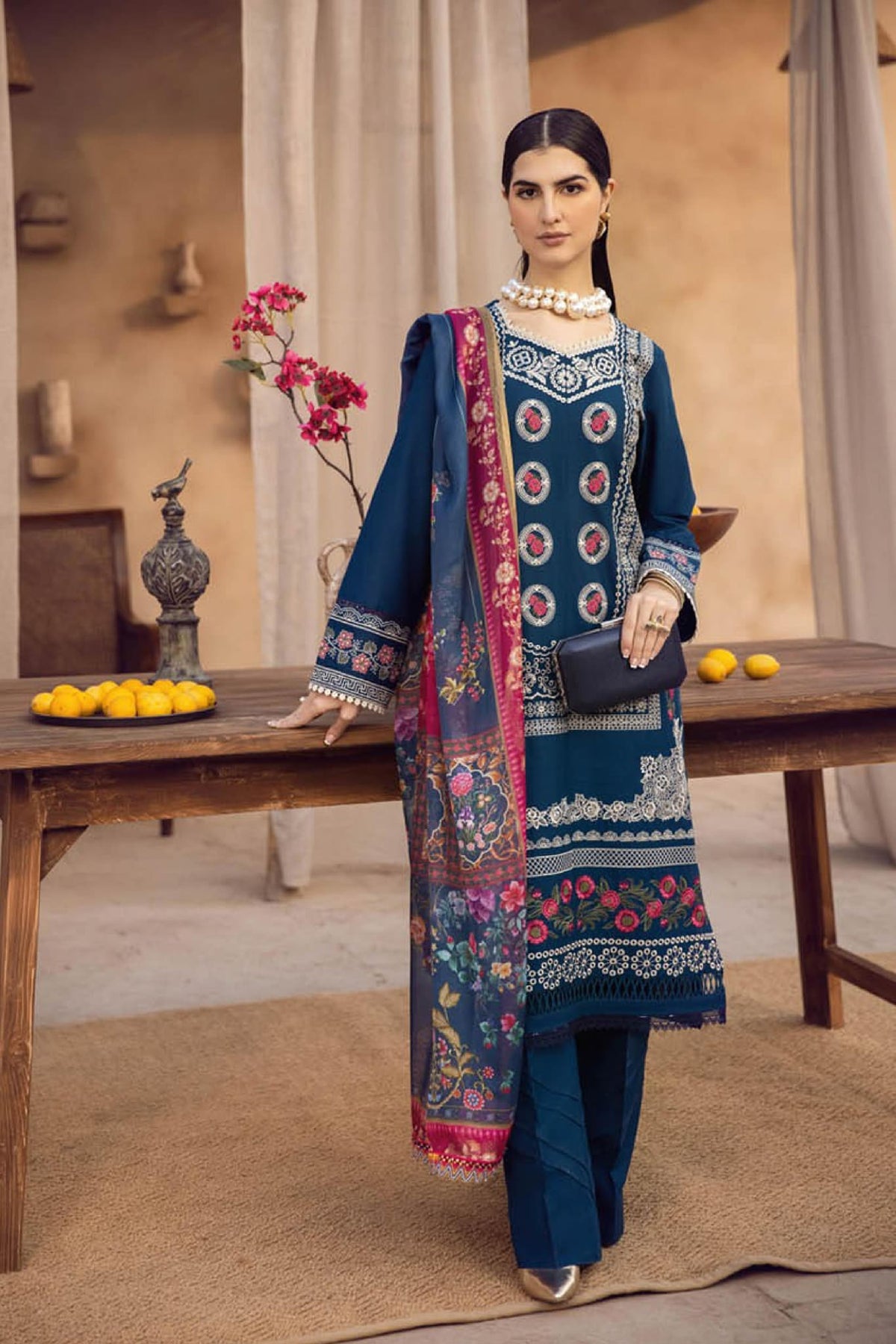 Raj Bari Unstitched 3 Piece Chikankari Collection'2023-RC-05-A
