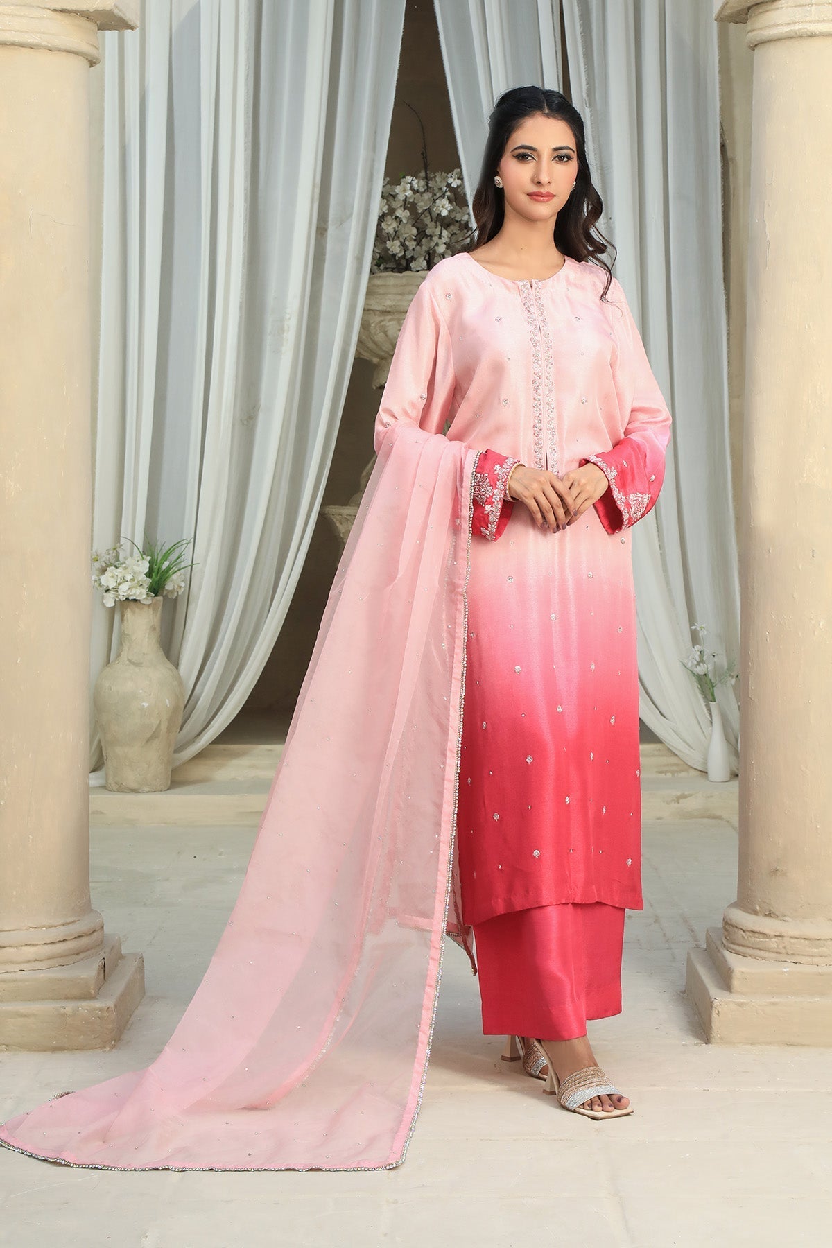Najia Zia Stitched Luxury Pret Collection-Mulberry With Dupatta