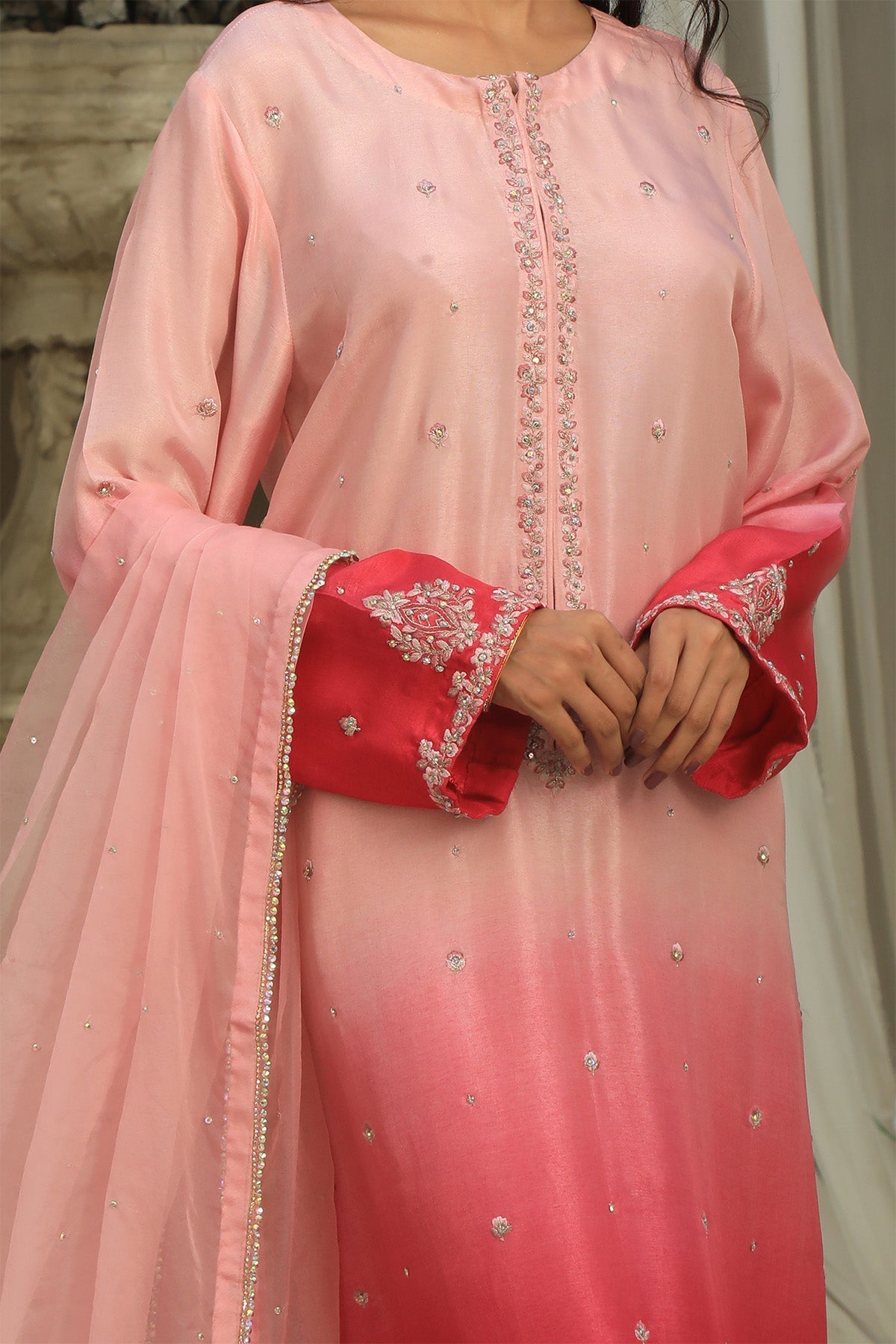 Najia Zia Stitched Luxury Pret Collection-Mulberry With Dupatta
