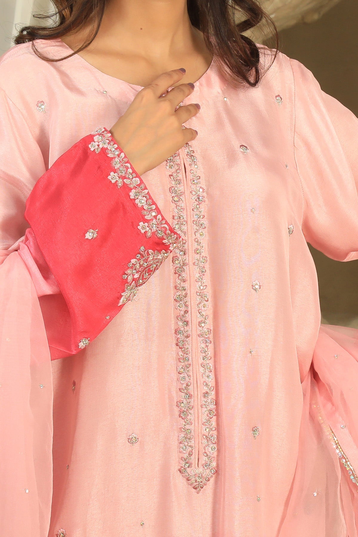 Najia Zia Stitched Luxury Pret Collection-Mulberry With Dupatta