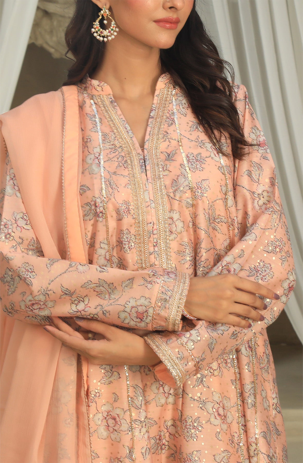 Najia Zia Stitched Luxury Pret Collection-Champagne