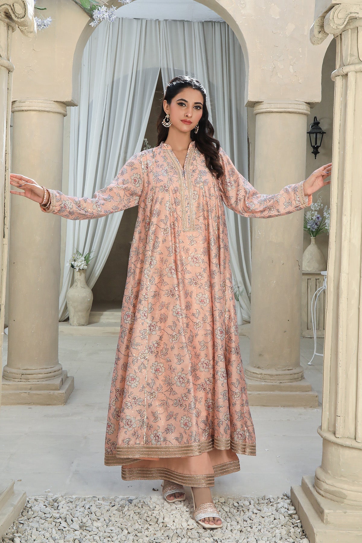Najia Zia Stitched Luxury Pret Collection-Champagne