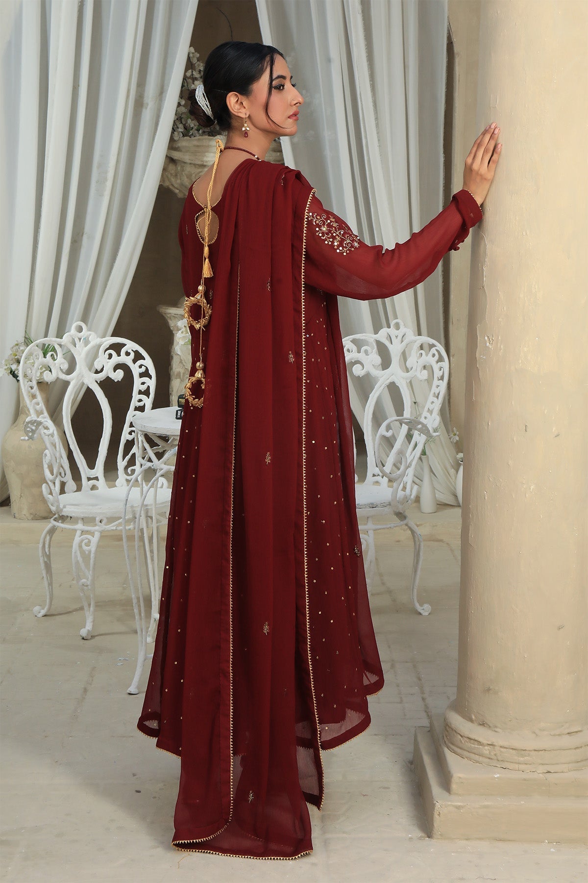 Najia Zia Stitched Luxury Pret Collection-Garnet