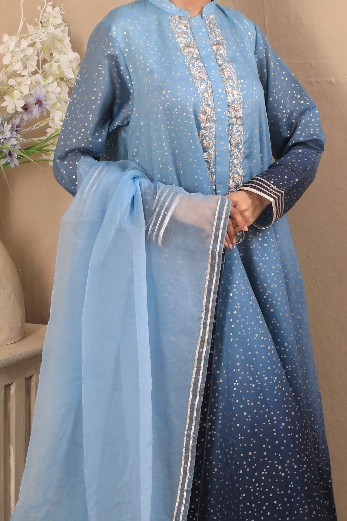 Najia Zia Stitched Luxury Pret Collection-Starry Night With Dupatta