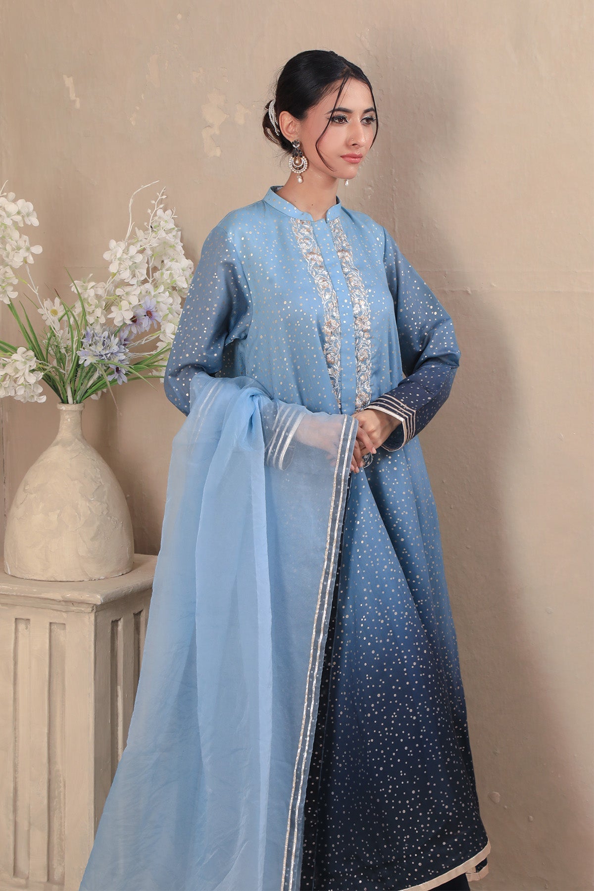 Najia Zia Stitched Luxury Pret Collection-Starry Night With Dupatta