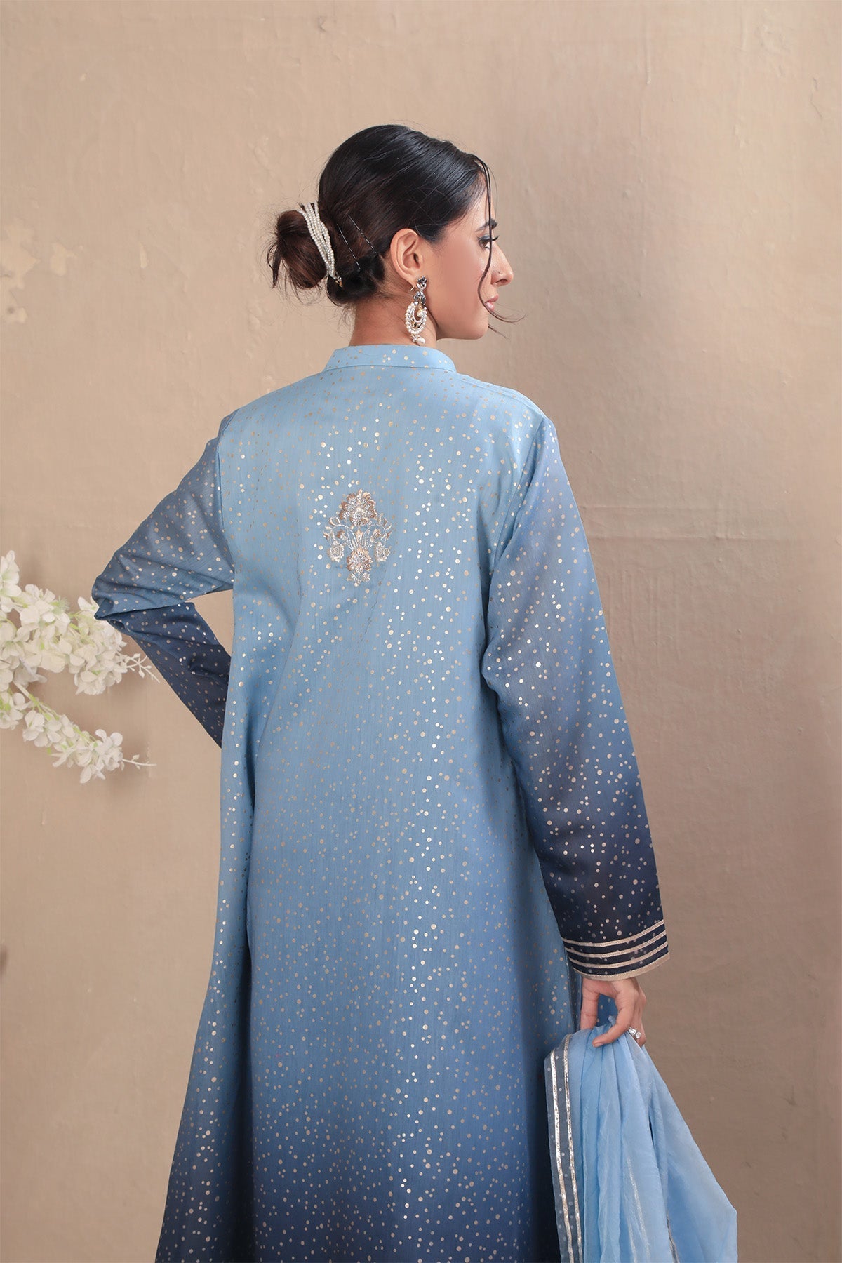 Najia Zia Stitched Luxury Pret Collection-Starry Night With Dupatta