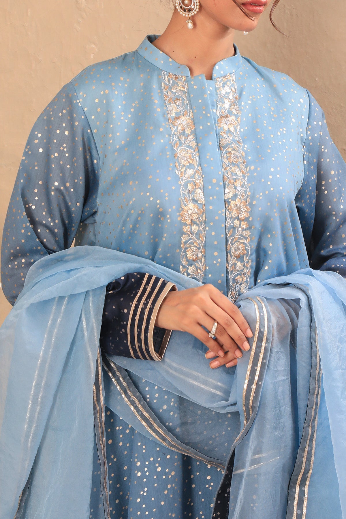 Najia Zia Stitched Luxury Pret Collection-Starry Night With Dupatta