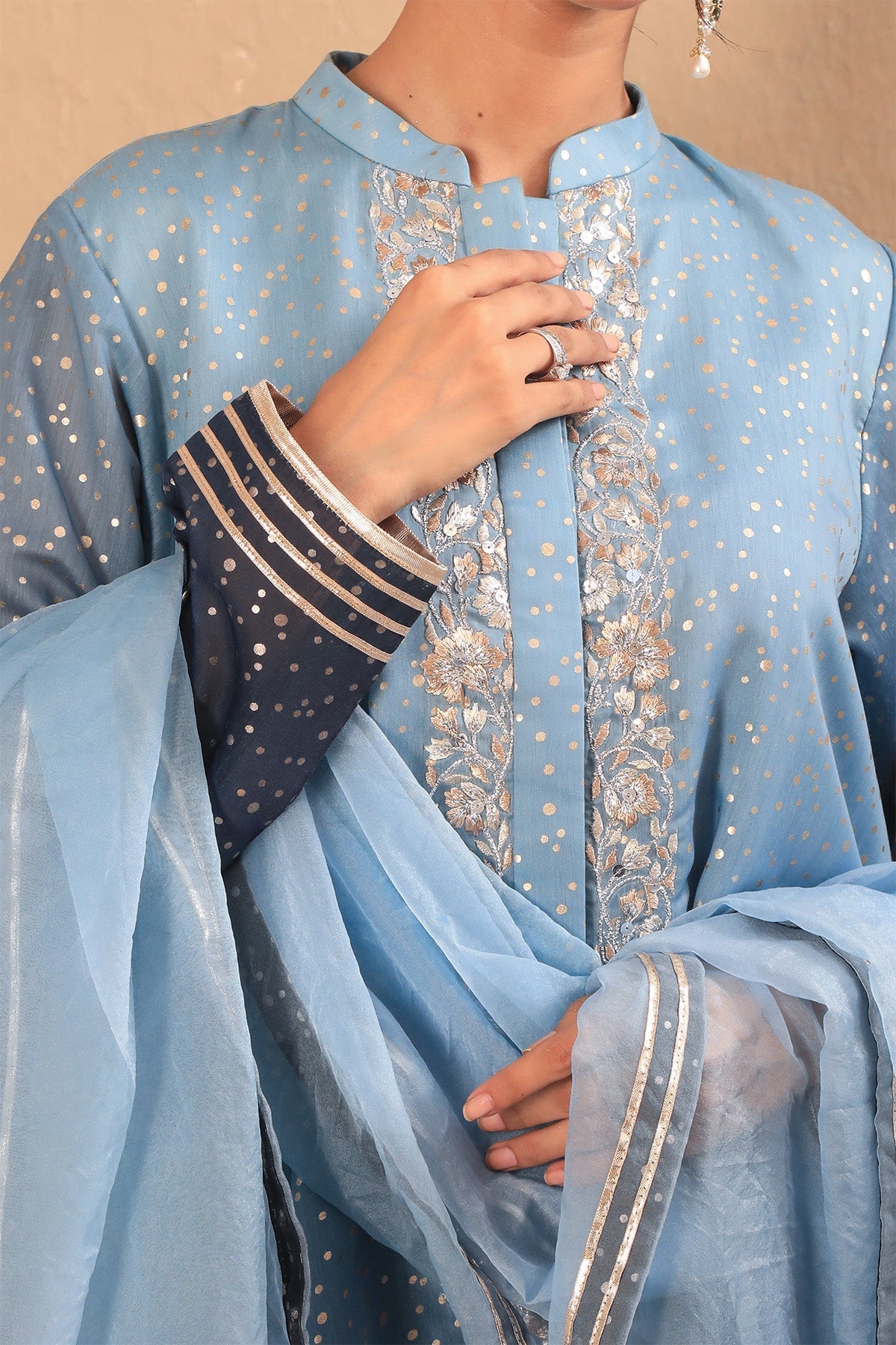 Najia Zia Stitched Luxury Pret Collection-Starry Night With Dupatta