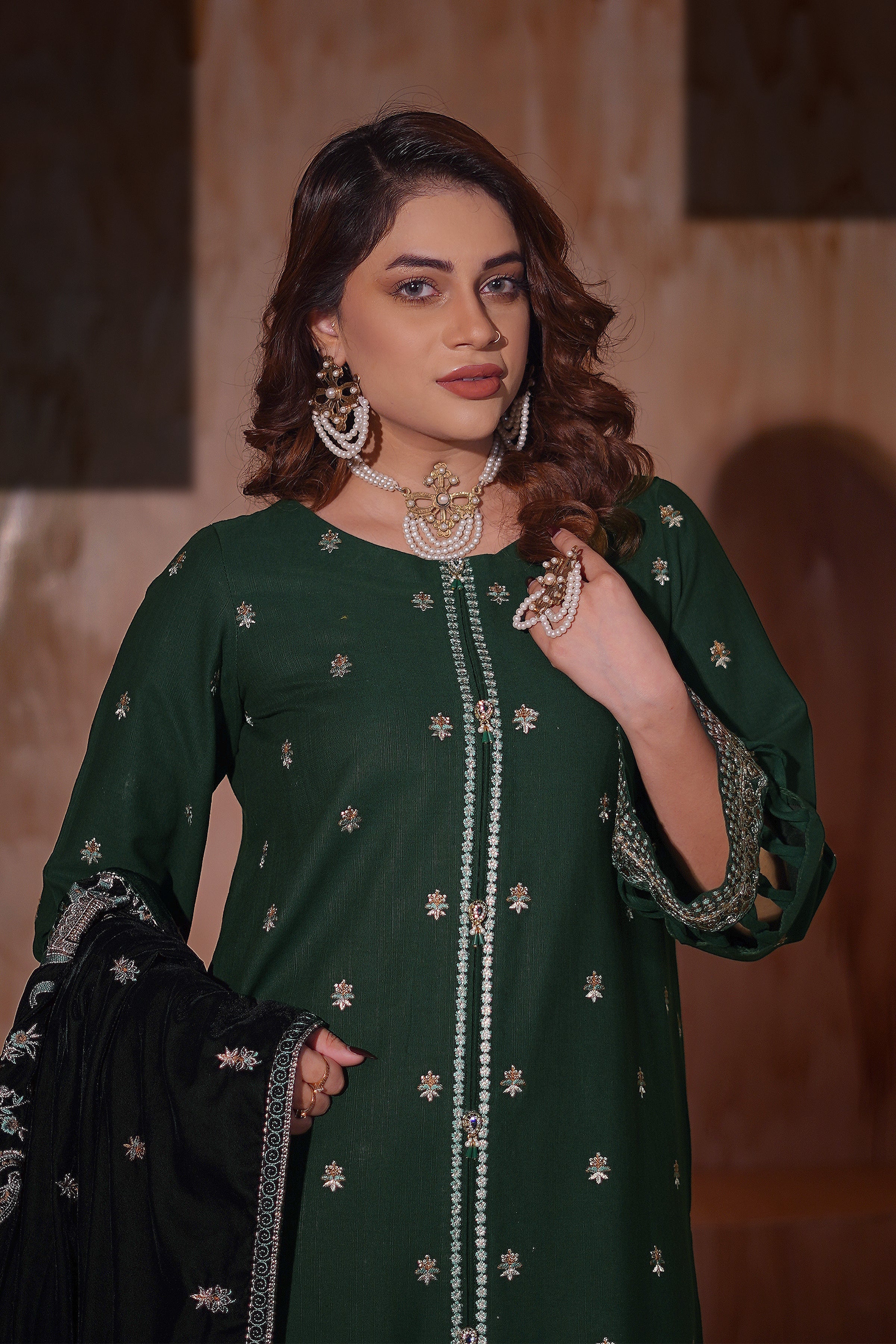 Aayra Stitched Winter Collection'2025-AY1140 - Forest Noir 3Pc