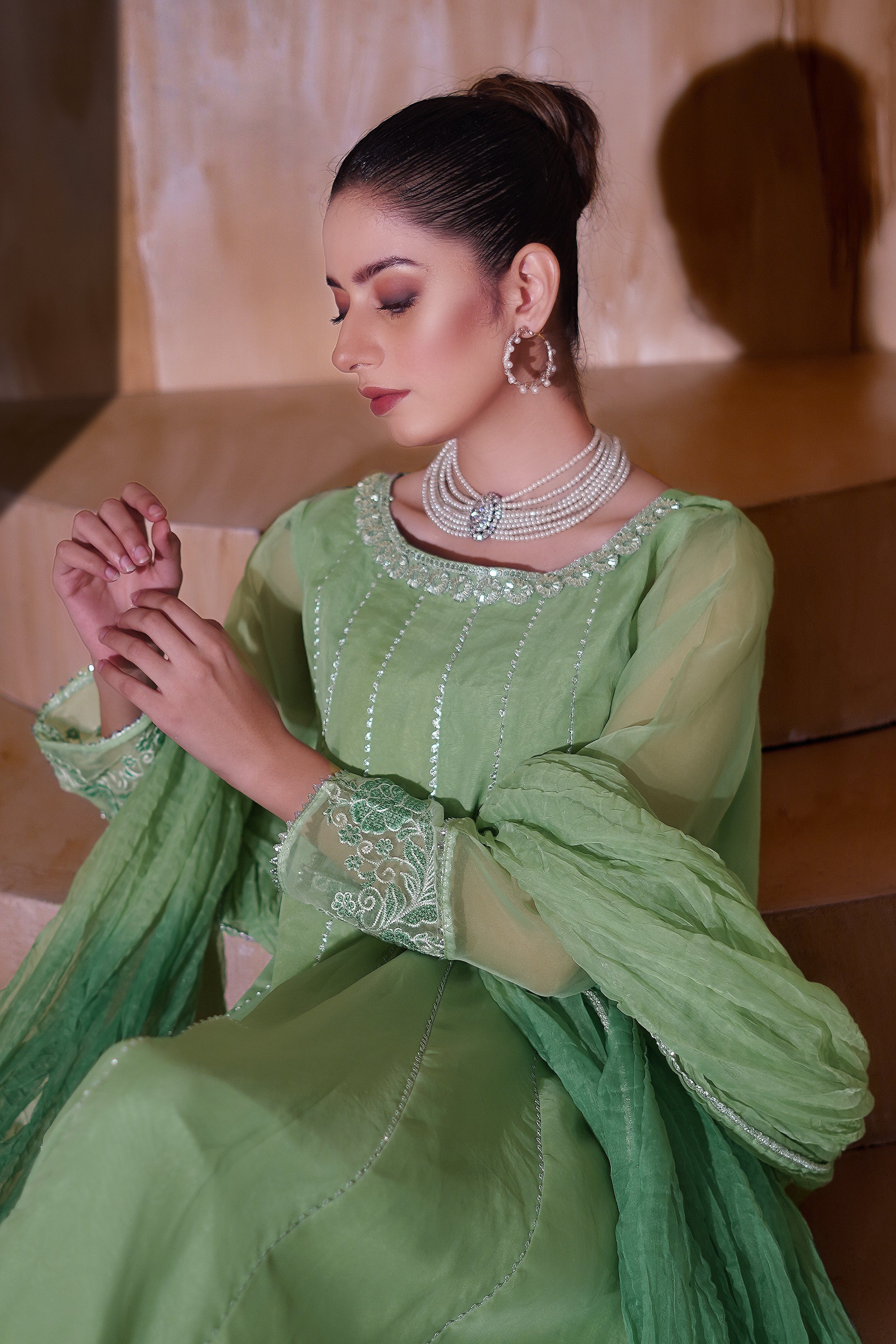 Aayra Stitched Formals Collection'2025-AY444 - Spring Green 3Pc