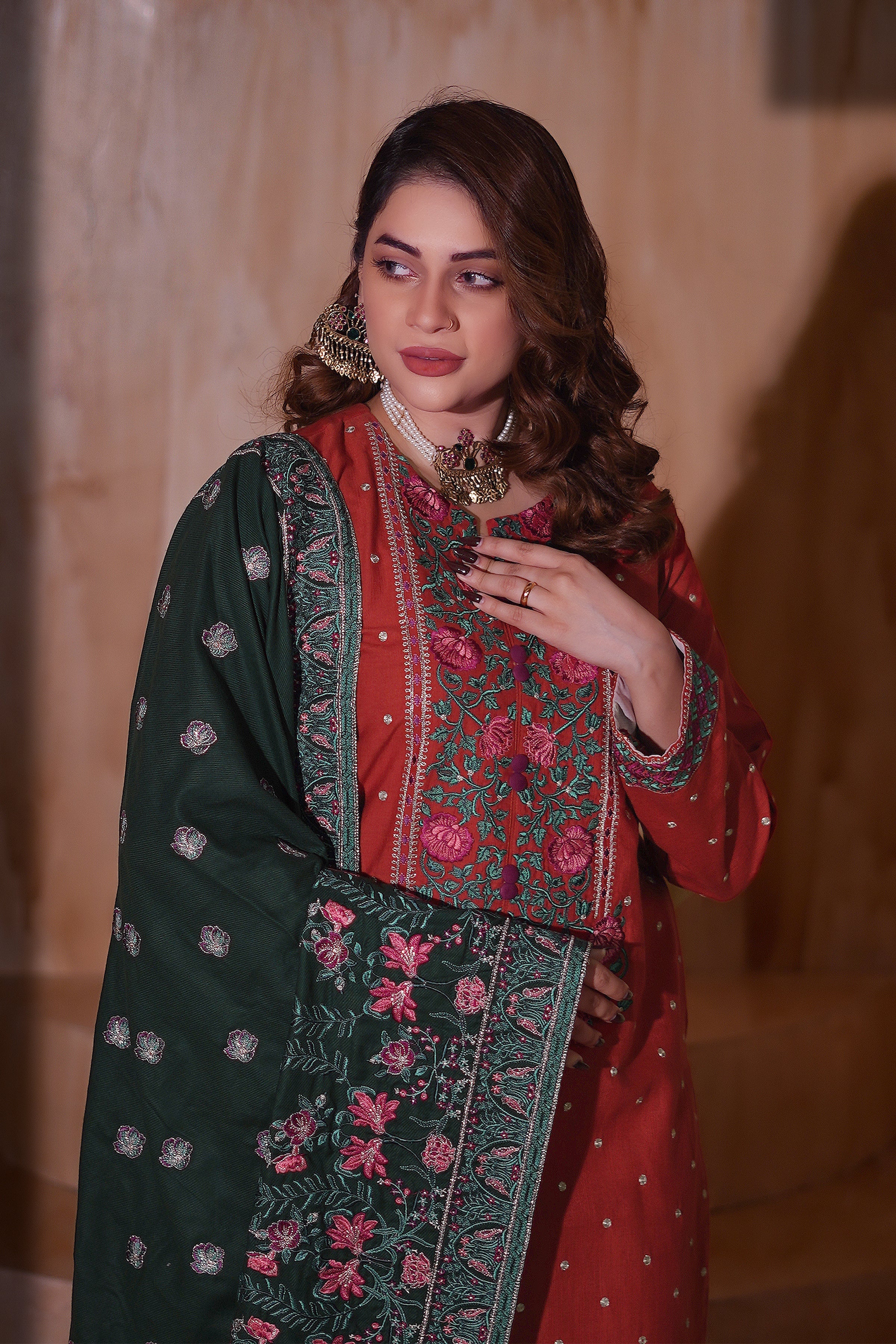 Aayra Stitched Winter Collection'2025-AY1145 - Autumn Ember 3Pc
