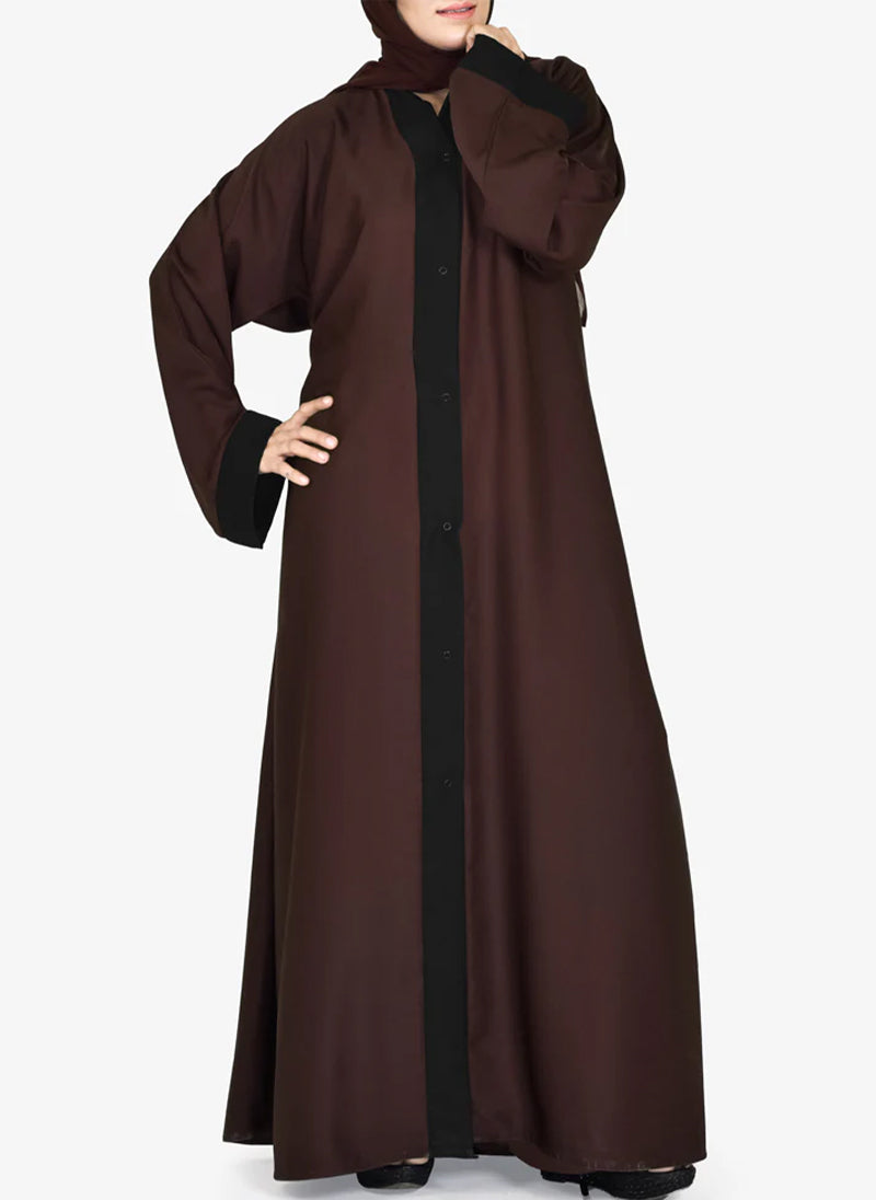 Hijab Ul Hareem Plain Contrast Color Nida Abaya without Dupatta 0116-PR Arabis