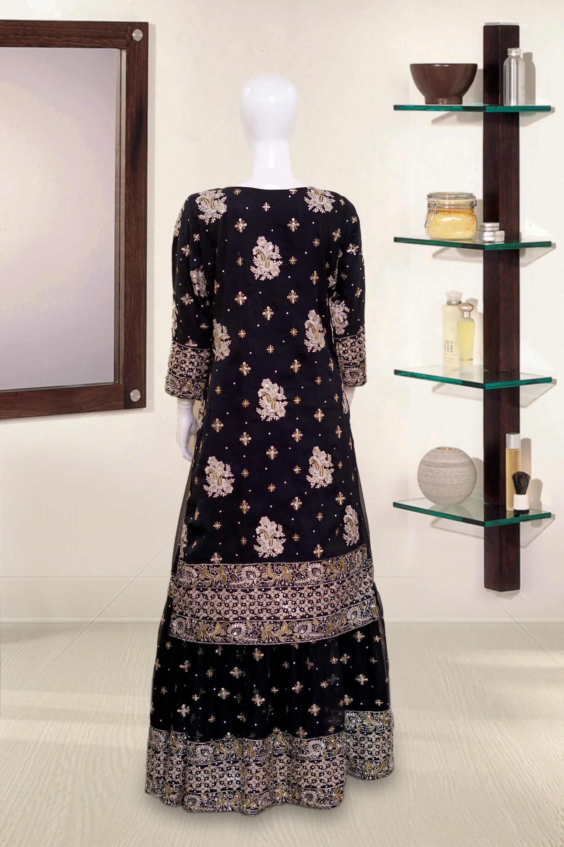 Saira Sultana Stitched 3 Piece Formals Collection-Aasira - Black