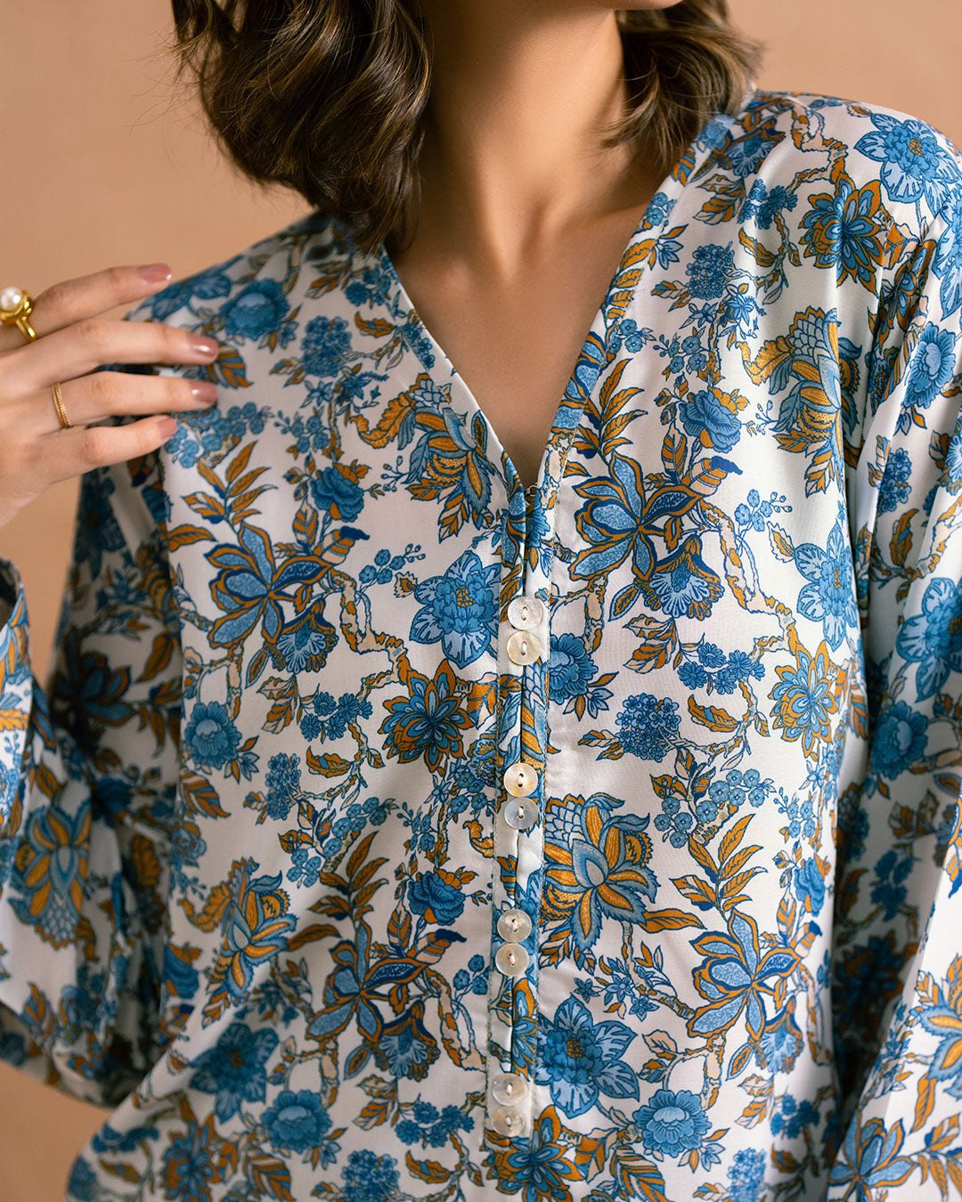 Ayla Studio Stitched PRINTED ESSENTIAL 2PC CO-ORD - Chinoiseries Bliss