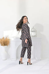 Silcot Stitched Summer Collection'2025-black floral ensemble