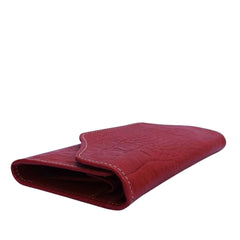 Bag X Leather Crocodile Long Wallet 3 Folds Red