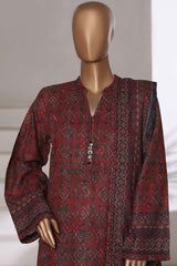 Sada Bahar Stitched 3 Piece Printed Khaddar Vol-01 Collection'2025-KD-PR-6241-Brown