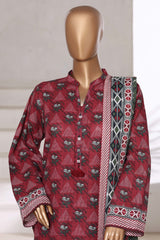 Sada Bahar Stitched 3 Piece Printed Khaddar Vol-01 Collection'2025-KD-PR-6247-Maroon