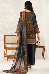 Aizal Stitched 3 Piece Printed Lawn Collection'2025-D-642-Navy Blue