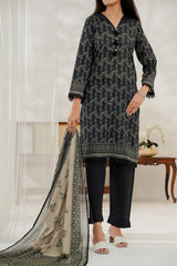 Aizal Stitched 3 Piece Printed Lawn Collection'2025-D-643-Dark Grey