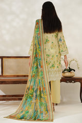 Aizal Stitched 3 Piece Printed Lawn Collection'2025-D-651-Cream