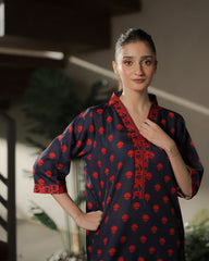 Everywear by Qariney Stitched 2 Piece Collection'2025-Blue and Red