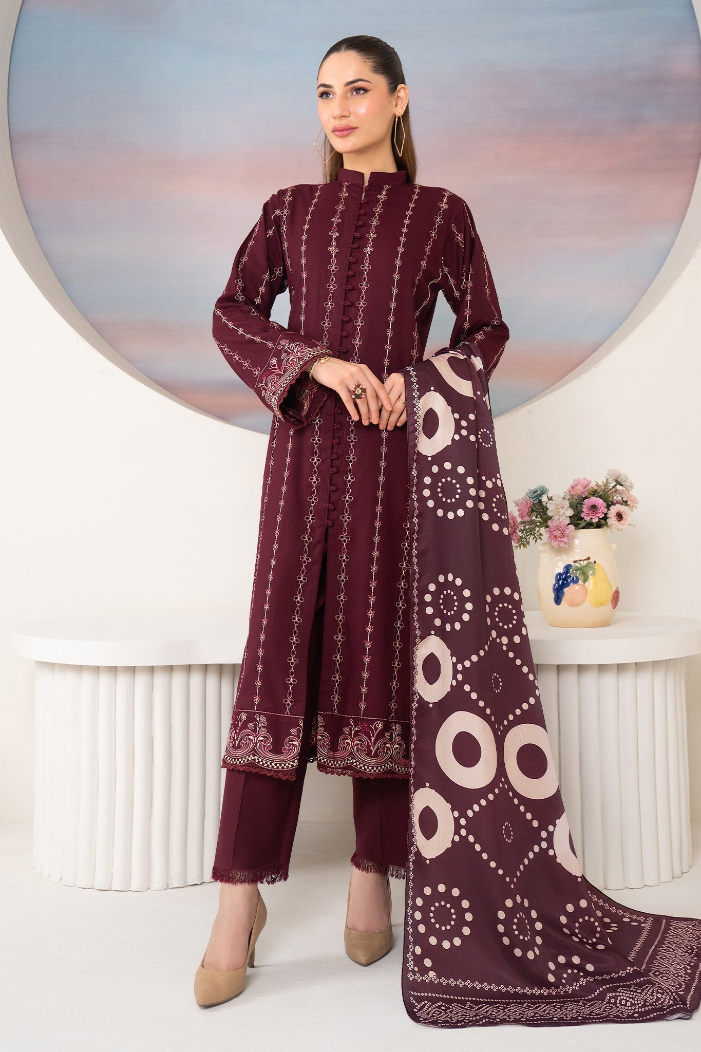 Winter Basics by Panache Apparel Stitched Collection-Plum Royale