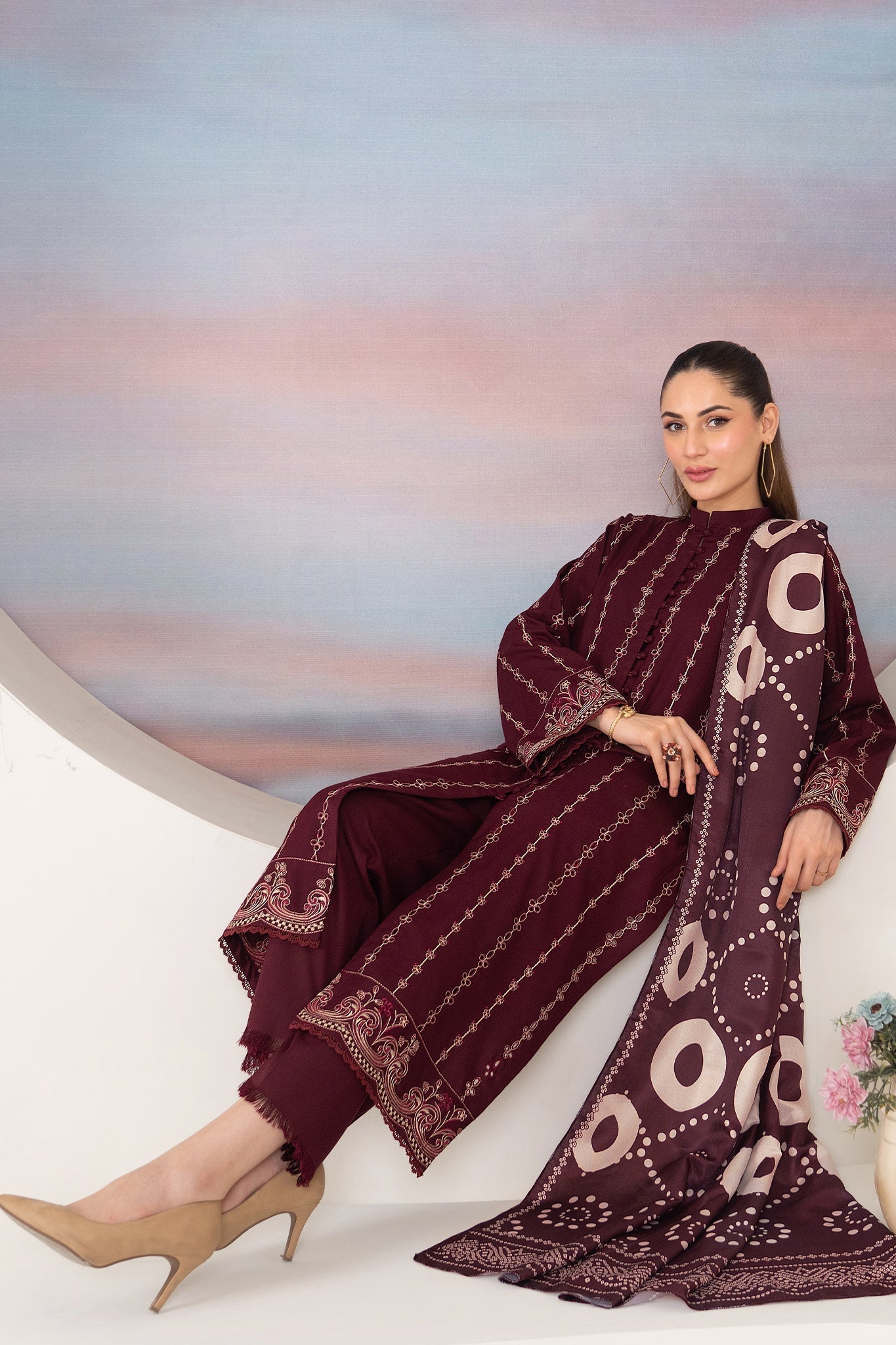 Winter Basics by Panache Apparel Stitched Collection-Plum Royale