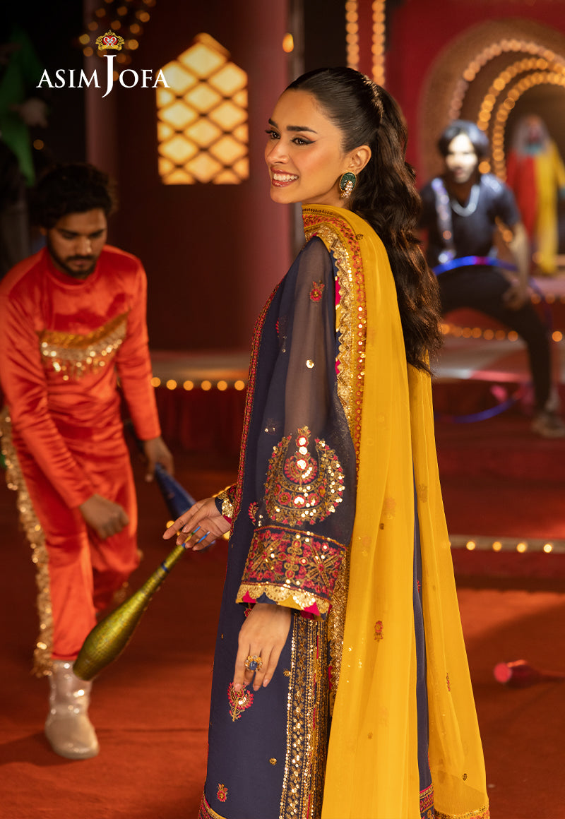 Asim Jofa LUXURY FESTIVE DROP 2 Ajlf-16 Embroidered Chiffon 3 Pcs