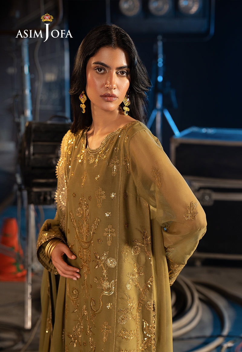 Asim Jofa LUXURY FESTIVE DROP 2 Ajlf-15 Embroidered Chiffon 3 Pcs