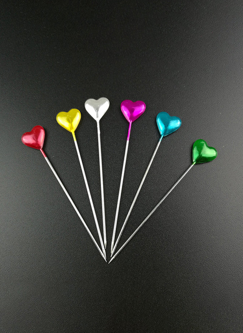 Hijab Ul Hareem Ring Pins Big 30 Pcs Pkt Multi Color Heart Shaped