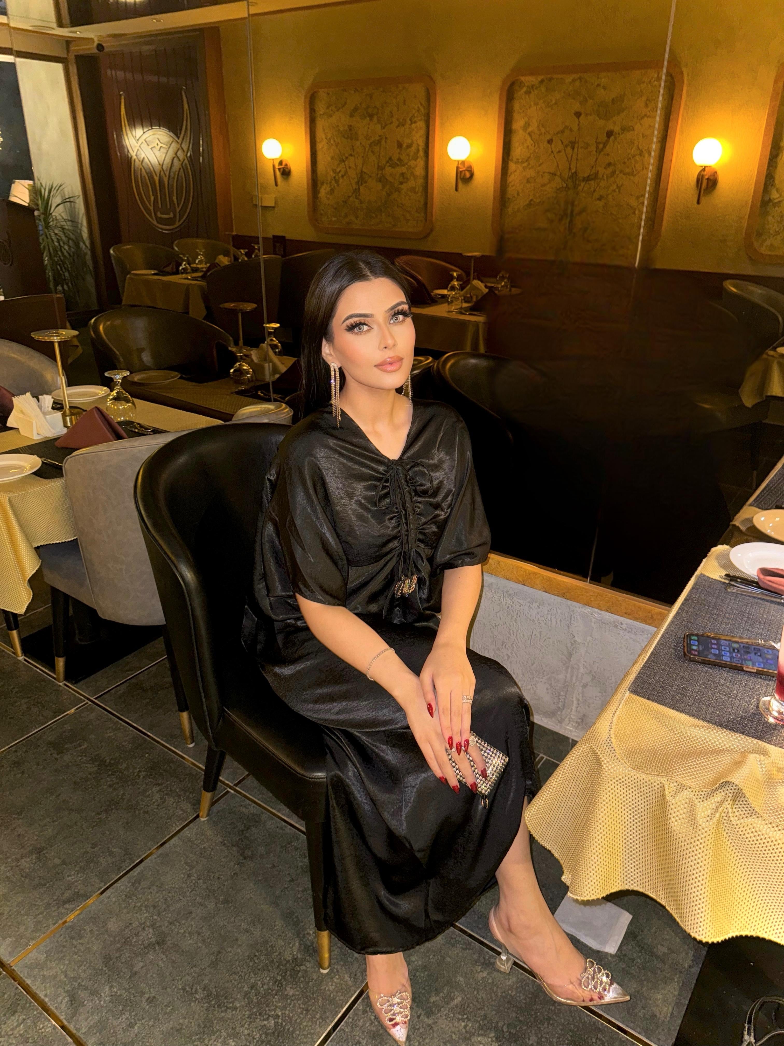 Manahils Stitched Velvet Silk Kaftan