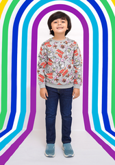 Fleece Printed Sweatshirt - Wear Ochre