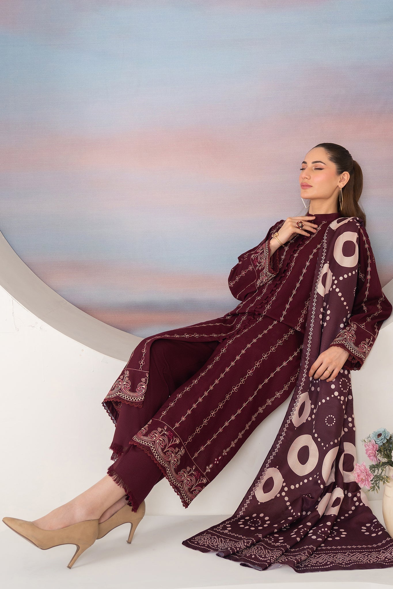 Winter Basics by Panache Apparel Stitched Collection-Plum Royale