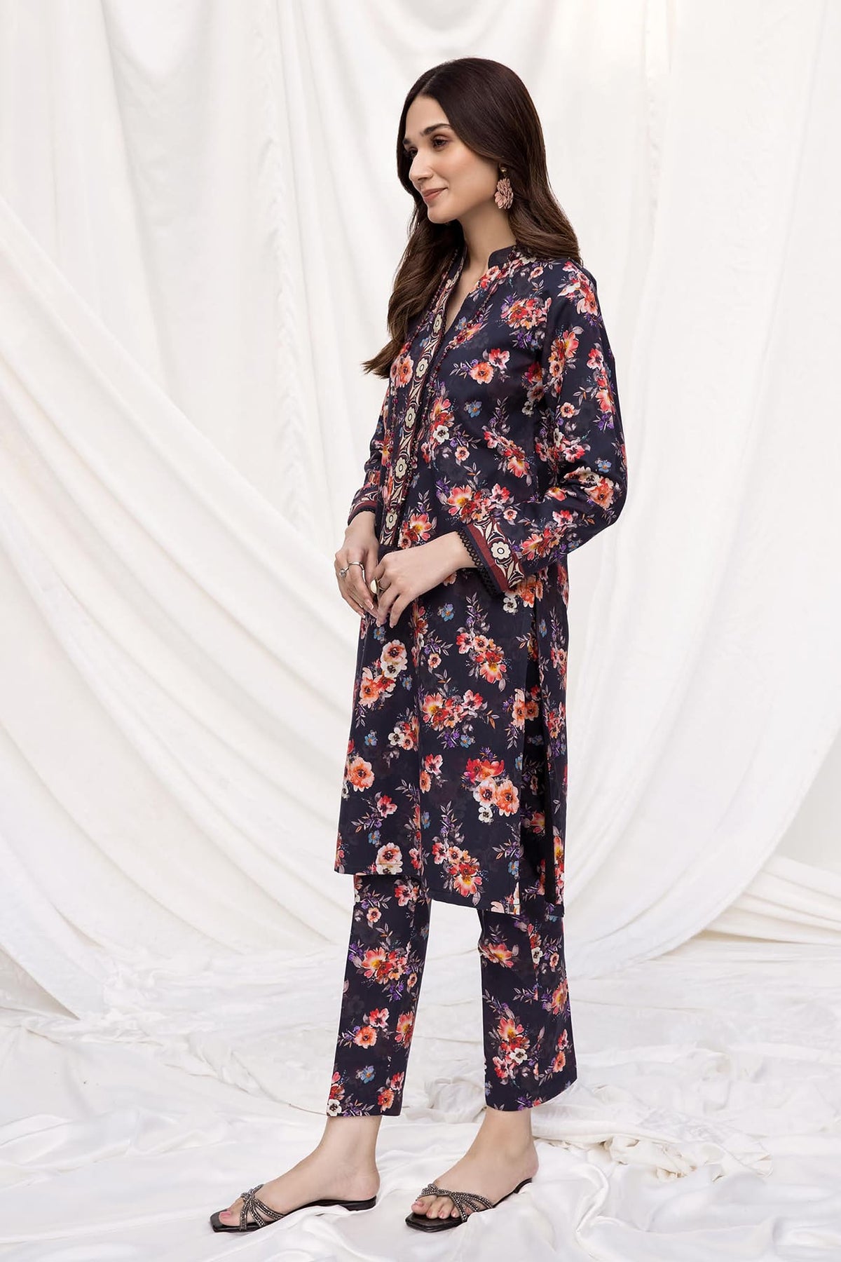 Blumm by Esra Stitched 2 Piece Printed Cambric Chp-02 Collection'2022-B-07-Blue
