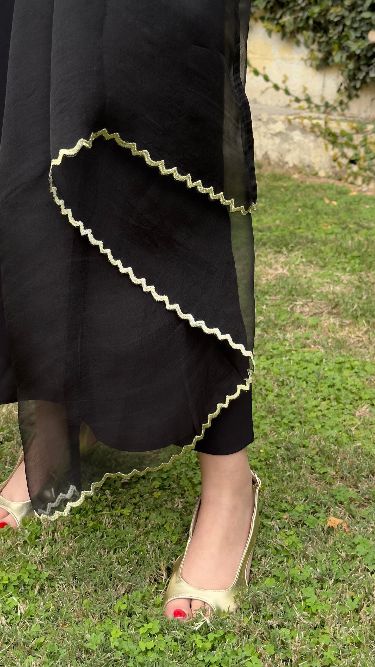 Manahils Stitched Black Embellished Swarovski