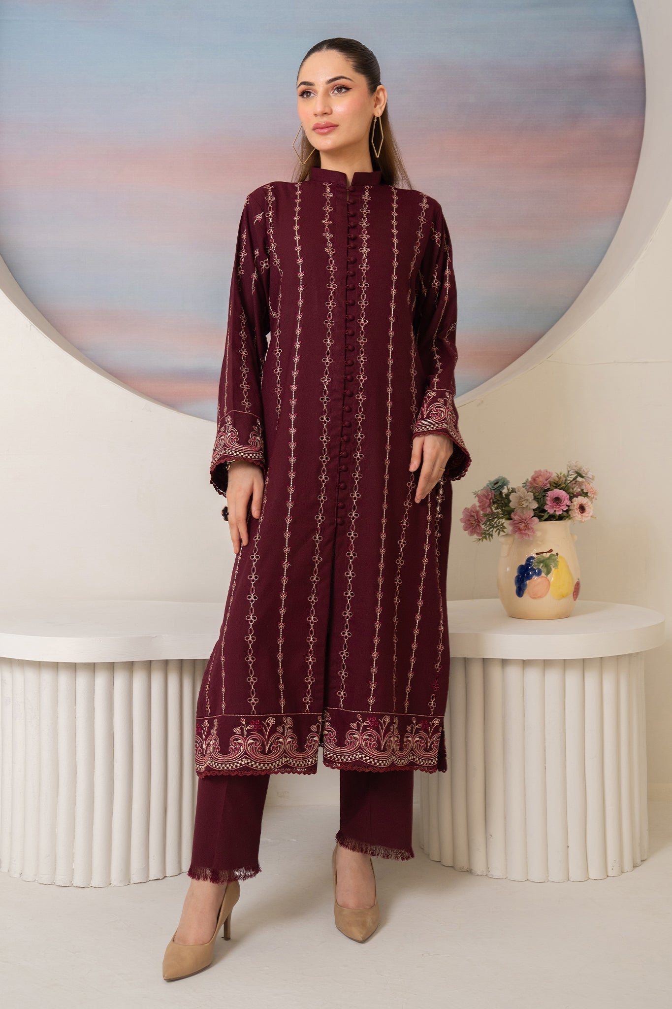 Winter Basics by Panache Apparel Stitched Collection-Plum Royale