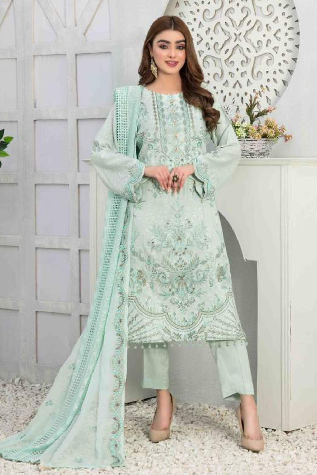 Zairah by Tawakkal Unstitched 3 Piece Leather Peach Collection'2022-LP-7586