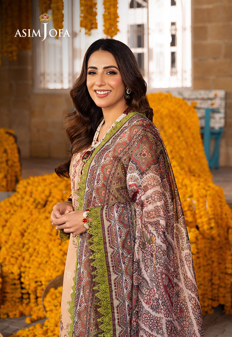 Asim Jofa Aira Summer Prints Ajar-31 Embroidered Jacquard 3 Pcs