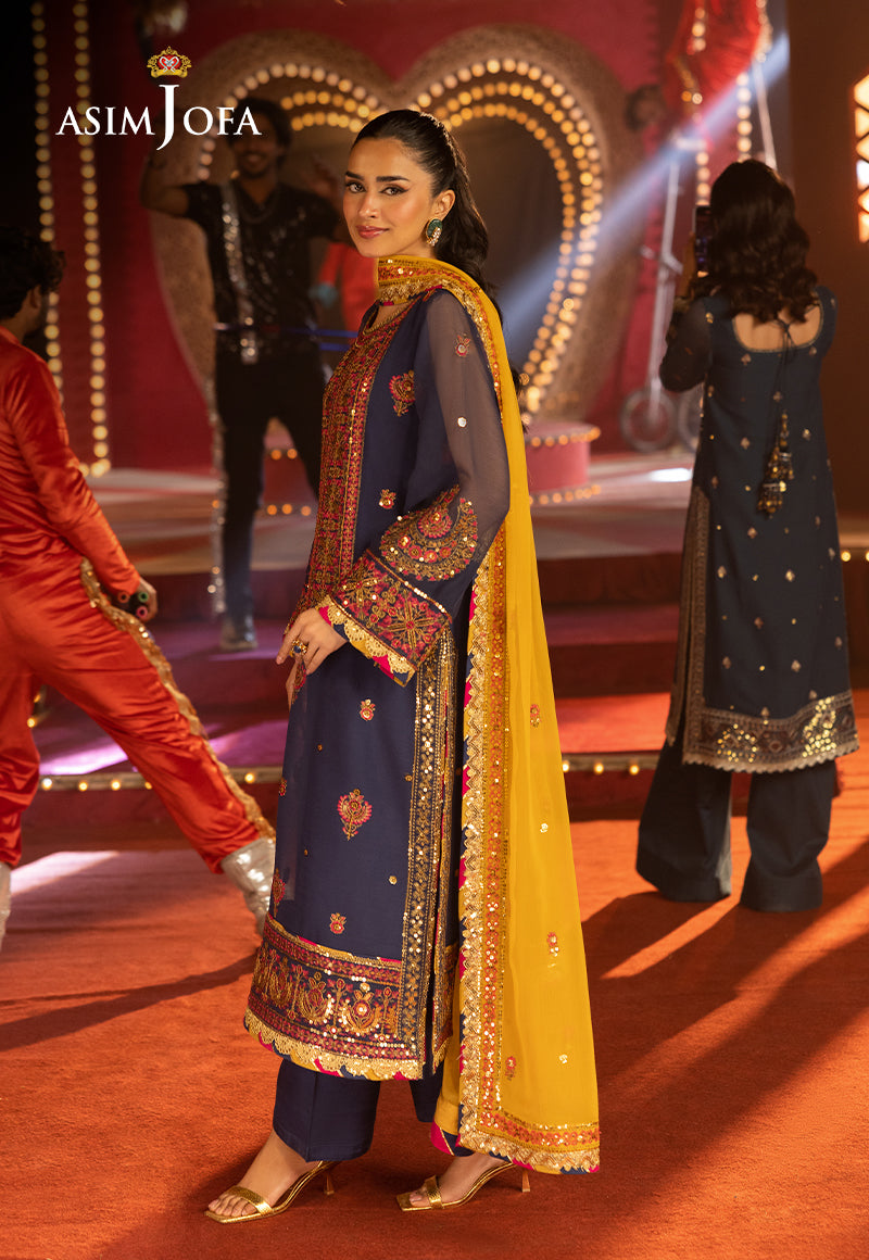 Asim Jofa LUXURY FESTIVE DROP 2 Ajlf-16 Embroidered Chiffon 3 Pcs