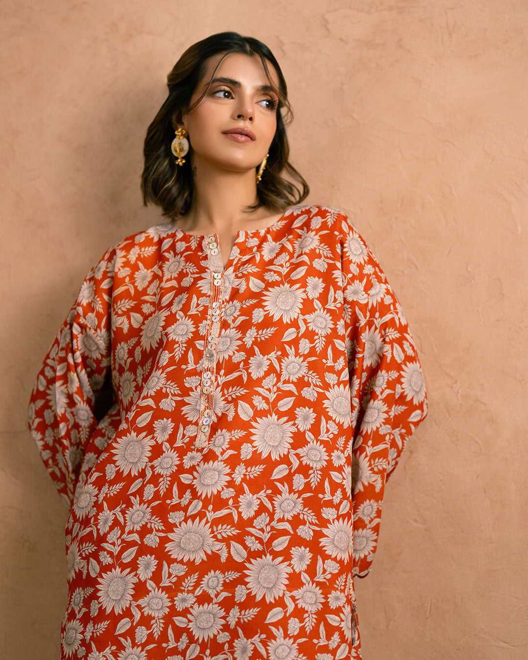 Ayla Studio Stitched PRINTED ESSENTIAL 2PC CO-ORD - Fiesta
