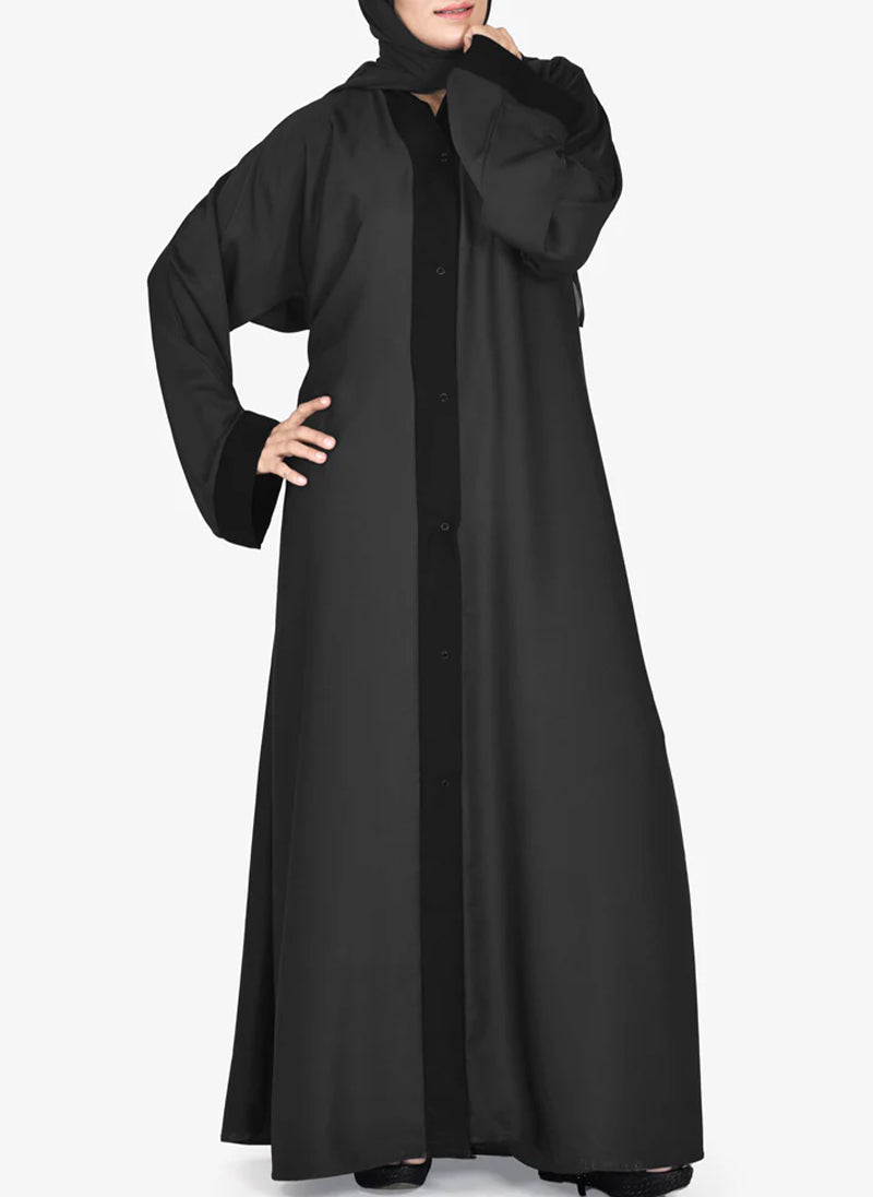 Hijab Ul Hareem Plain Contrast Color Nida Abaya without Dupatta 0116-PR Arabis