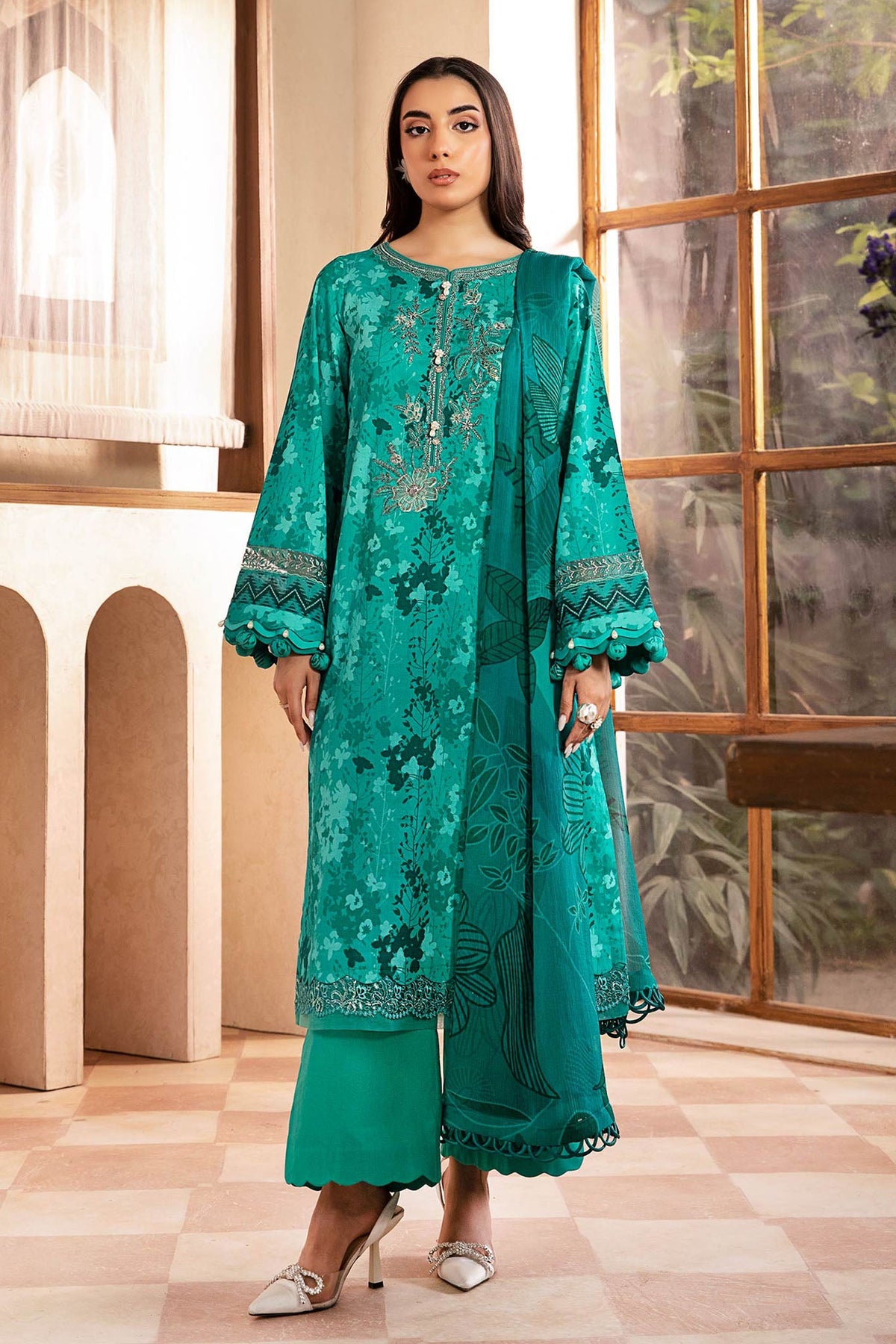 M.Basic by Maria B Unstitched 3 Piece Eid II Lawn Collection'2025-MB-910-A